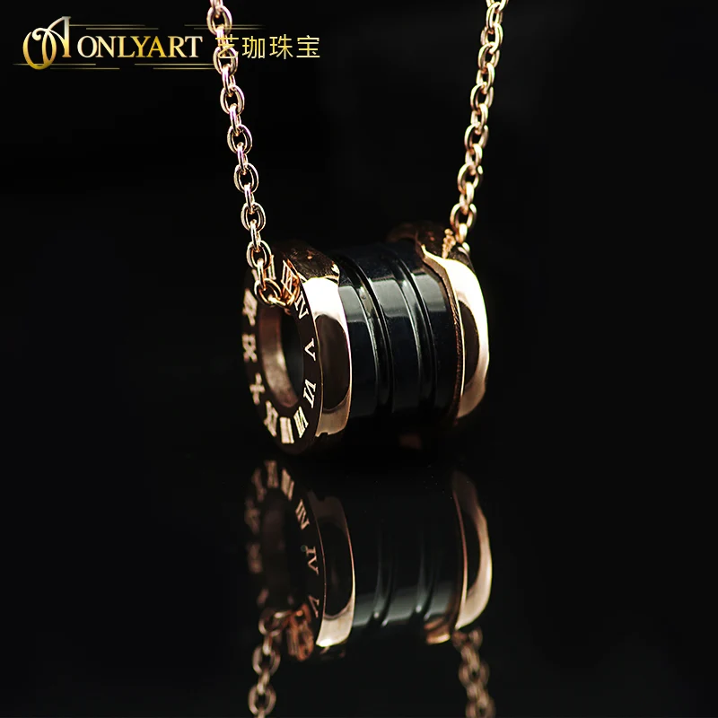 

Fashion Rose Golden Color Surgical Rose Gold Color Pendant Jewelry 45CM Length For Women Ceramic Necklace OnlyArt