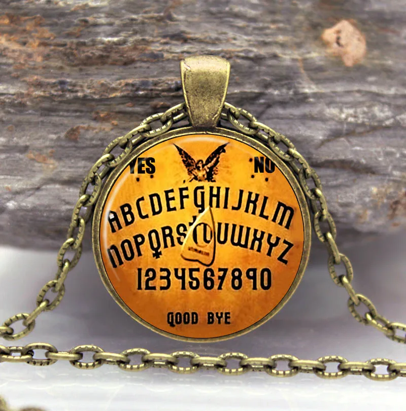 Psychic board Necklace Pendant Supernatural Ouija board Jewelry Gothic Glasses Pendant Necklace Sweater Chain Gift For Man