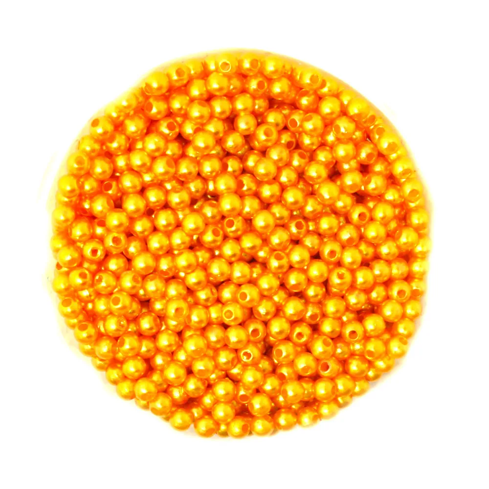 Plastic 2000pcs/lot Gold Color Imitation Pearl Round Beads 4mm Dia.Wholesale for DIY Jewelry and Necklace CN-BSG01-01GD