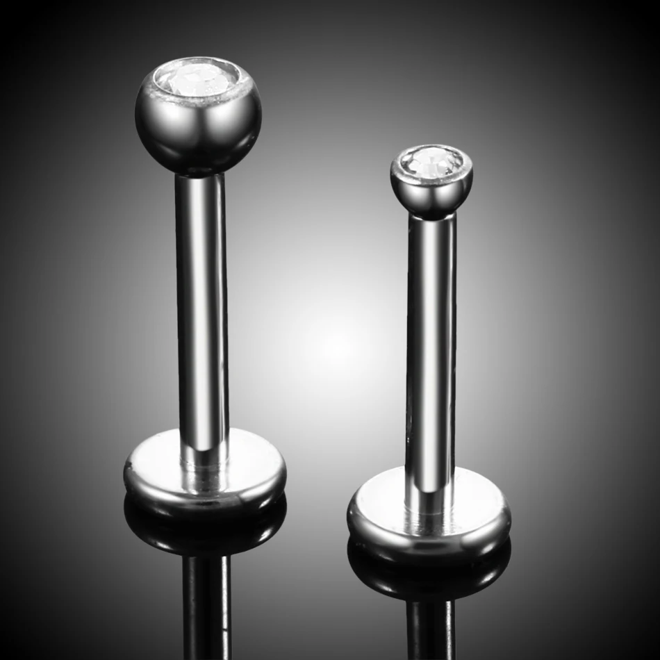 1PC 16G G23 Titanium Inner Thread Labret Stud Lip Monore Rings Gem Earrings Stud Ear Cartilage Tragus Barbell Piercing Jewelry