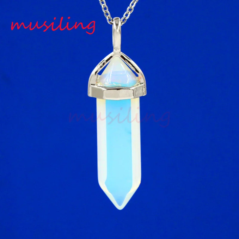 musiling Jewelry Pendant Necklace Natural Gem Stone Pendant Hexagon Prism Pendant Pendulum Charms Amulet Fashion Jewelry 1pcs