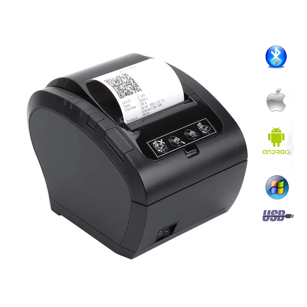 Imagem -04 - Impressora Térmica de Recibos Cortador Automático Restaurante Pos Cozinha Serial Usb Ethernet Wifi Bluetooth Netum 80 mm