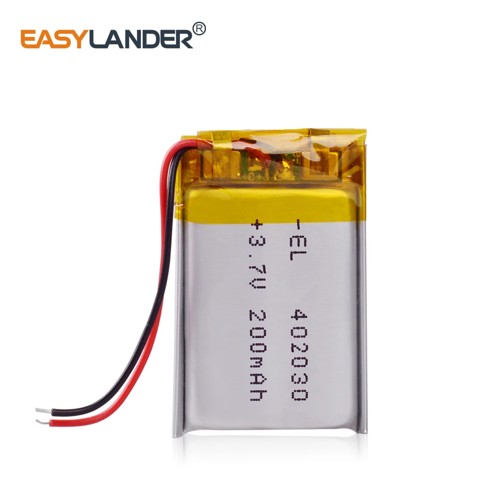 3.7V 200mAh 402030 Battery 042030 Li-polyester Rechargeable Batteries for MP3 MP4 Toy Cell Phone DVR A-CLASS GPS