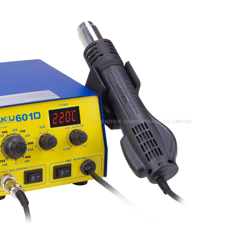 Hot Air SMD Rework Station 220V/110V LED Digital แสดงสถานีบัดกรี BGA Rework บากู BK-601D