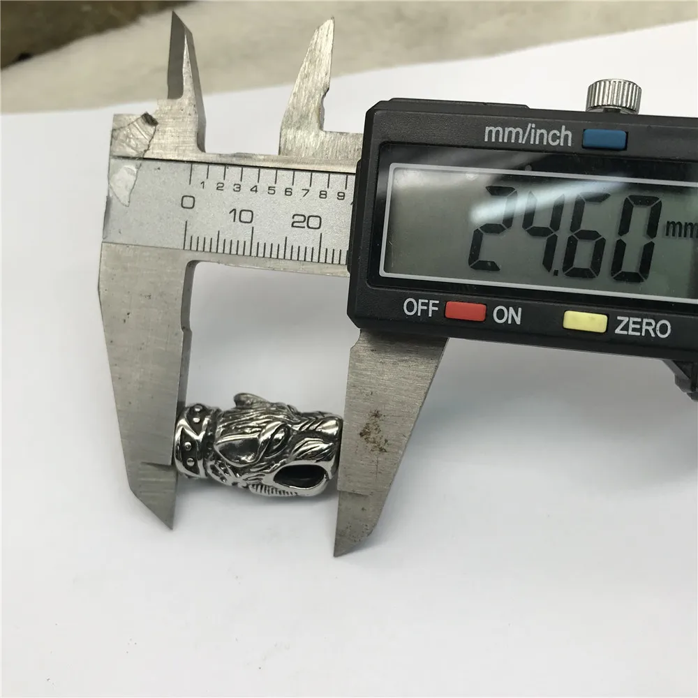 316l Stainless Steel Wolf Head Bead Accessories Metal Spacer 4mm Charms Beads DIY Beaded Bracelet For Jewelry Making