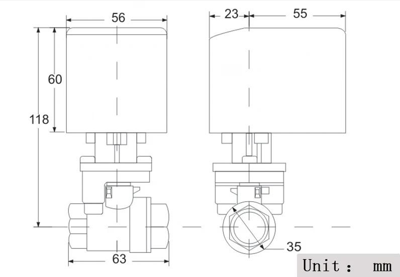 DC12V/DC24V DN15 Motorized Ball Valve,2 way fixed-type electric ball valve