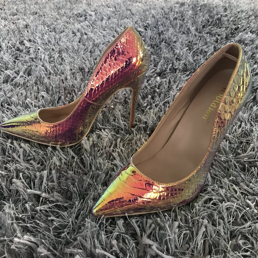 2019 marka moda damskie buty na wysokim obcasie wąż drukowanie kobiet buty Stiletto 12 cm/10 cm/8 cm wysokość obcasa wesele Sexy kobiety pompy