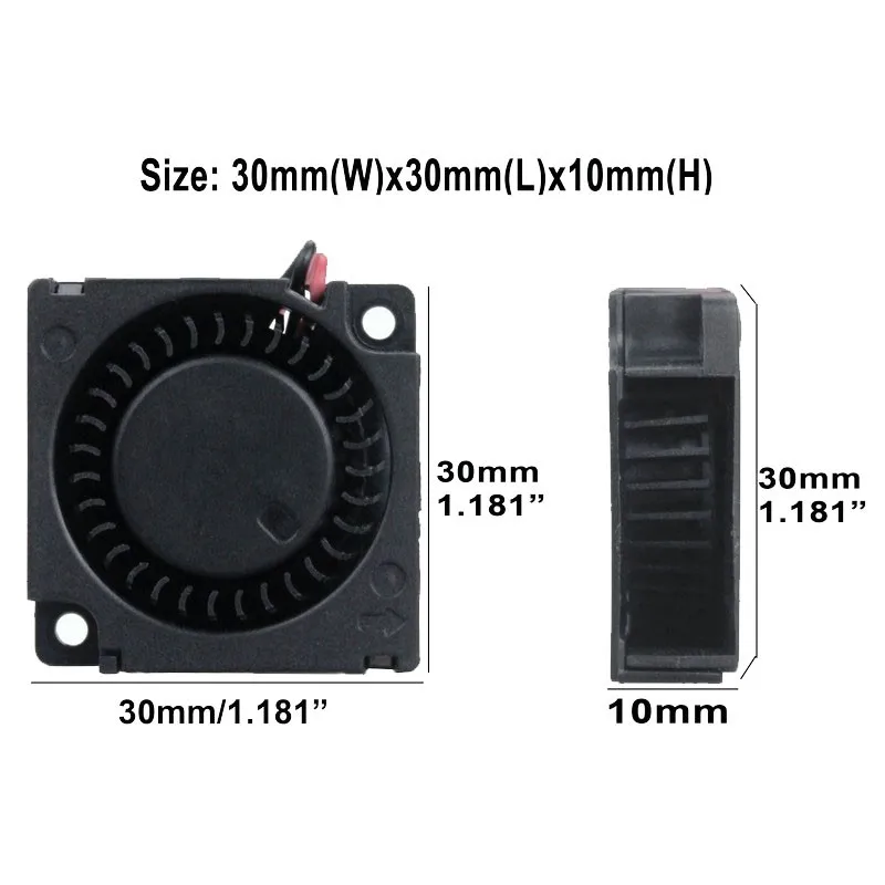 Gdstime 30x30x10mm DC 5V Ball bearing 30mm x 10mm Blower 3010 3cm Mini Cooler Laptop Cooling Fan 3D Printer Fan 30*30*10mm