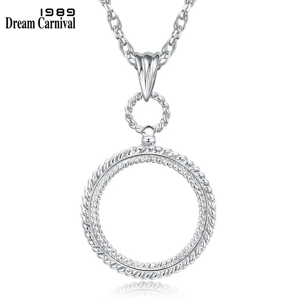 DreamCarnival1989 Women Long Chain Necklaces 2X Zoom Lens Pendant for Parents Mum Mom Collier Rhodium Color collares largo P-008