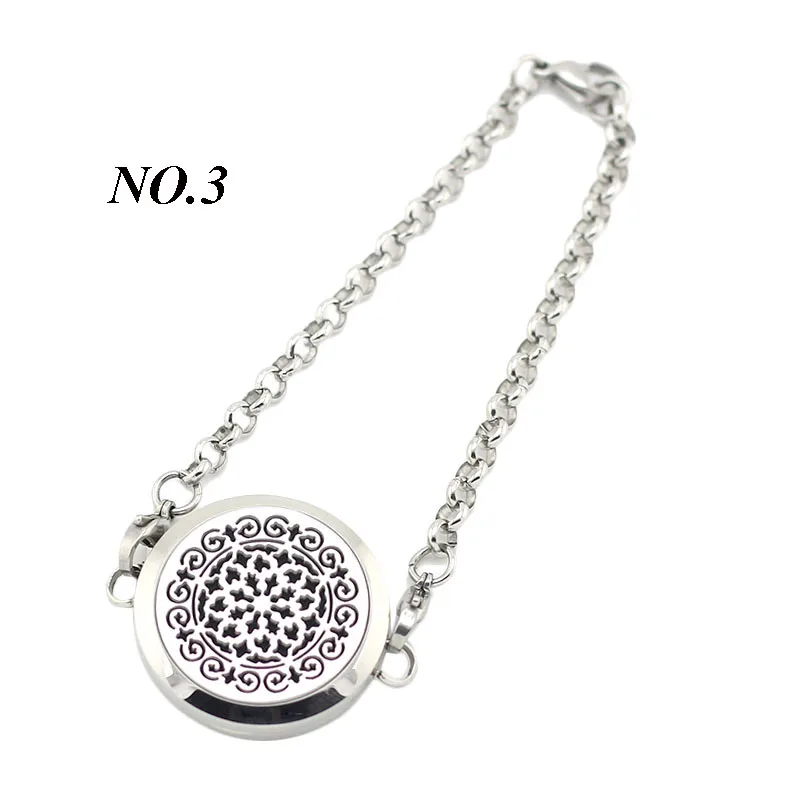 (Free 5pcs Felt Pads per piece)25mm 30mm  magnetic locket bracelet 316L Stainless Steel Perfume Oil Diffuser Locket Bracelets