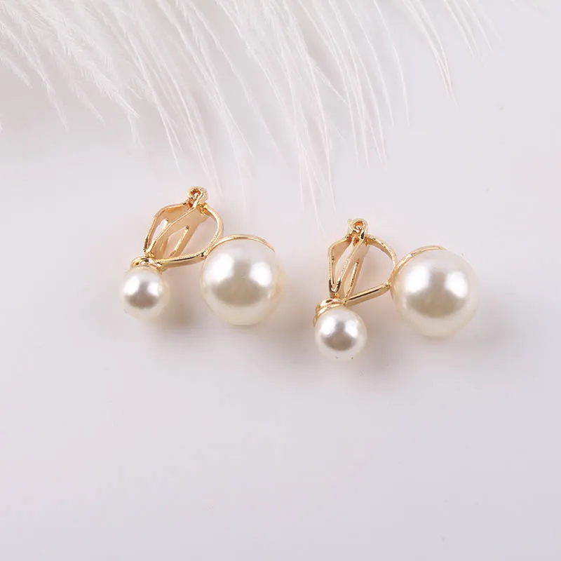 JIOFREE Simulated Pearl Statement Clip on Earrings Women Wedding Party no pierced Earrings Maxi Jewelry Love Christmas Gift view 5