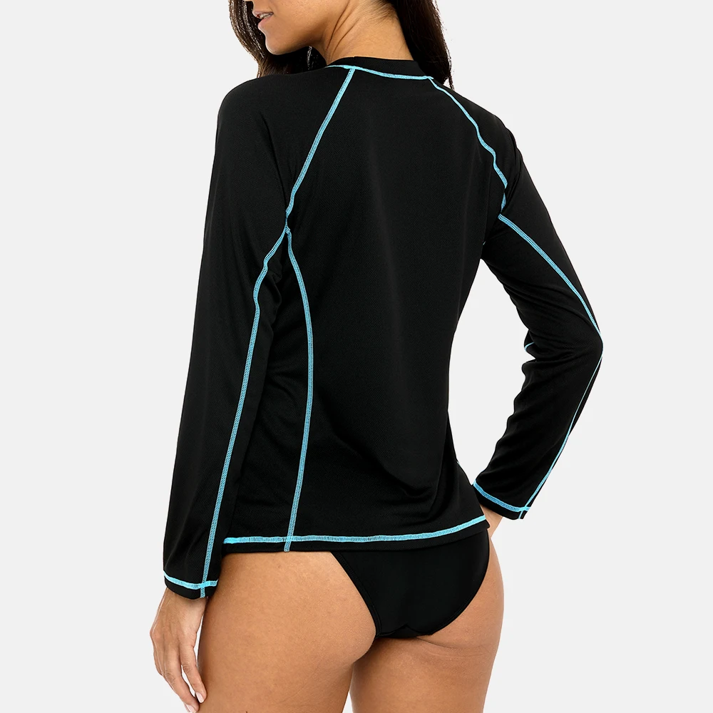 Attraco Women Quick Drying Clothes Long Sleeve Surf Top Running Biking Shirts Beachwear Swimsuit