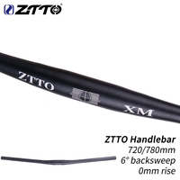 ZTTO Bicycle Flat Bar 31.8*720mm 780mm Handlebar Aluminum Alloy Strong Durable 6 Backsweep Handle Bar For MTB