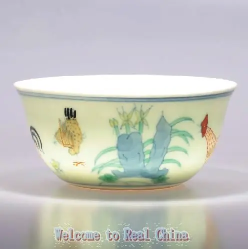 Extremly Valuable Ming Dynasty Chenghua Cock Vat Cup Copy Clashing Color Ceramic Cup  Highest Price Tou-ts'ai Cup in Sotheby