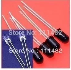 100pair/lot 5mm Infrared receiver and Infrared emitting transmit diodes IR LED