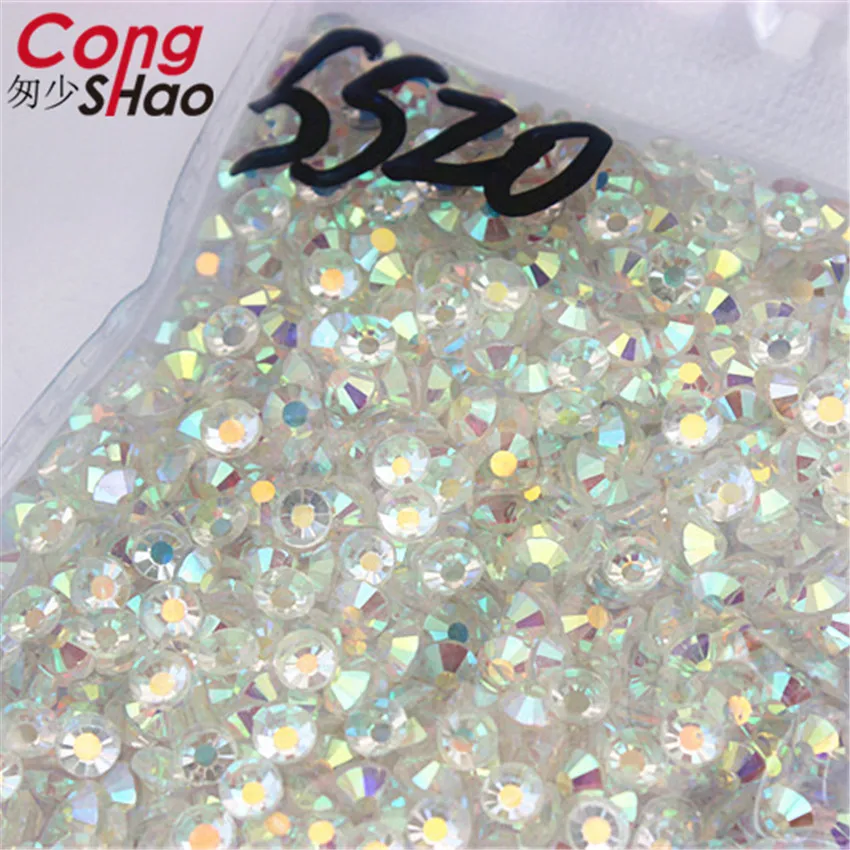 SS3-SS30 High Quality Transparent Stone Glass Gem Clear AB 3D Nail Rhinestones 288Pcs,1440Pcs Flat Back Non Hotfix Crystal WC991