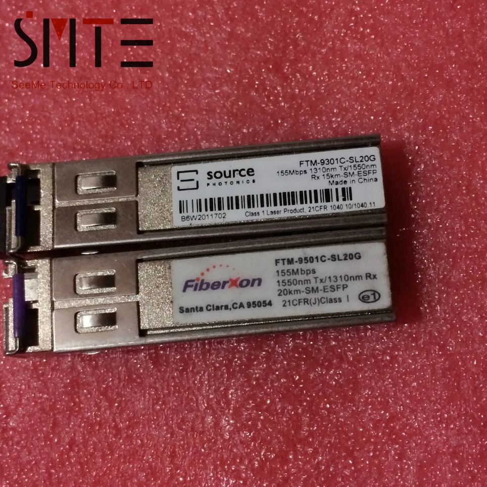 

Fiberxon Source HW FTM-9301C-SL20G 155M-TX1310/RX1550NM-15KM-SM-BIDI-SFP Fiber Optic Equipment Module