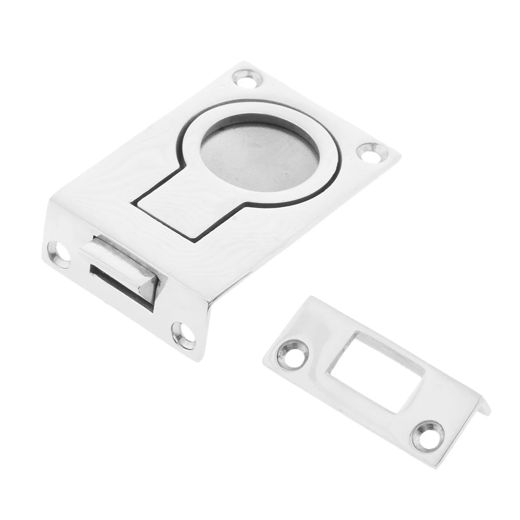 Marine 316 Stainless Recessed Hatch Pull Buckle Floor Latch Flush Ring Pull