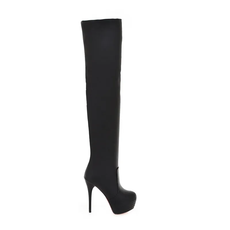 MORAZORA SIZE 33-46 new 2021 slim over the knee boots women super high heels platform shoes autumn sexy thigh high boots female