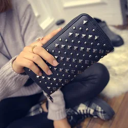 luxury wallets women wallet designer Rivet Brand Female Woman Purses billetera mujer marcas famosas 2019 porte feuille femme