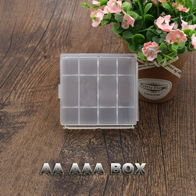 5Pcs Plastic Transparent White New Hard Plastic Case Cover Holder for AA / AAA Battery Storage Box Digital Hot