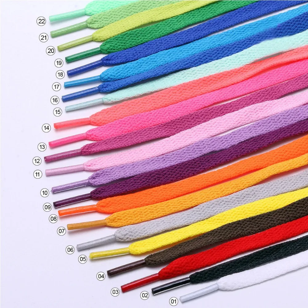 

80/100/120cm New wide flat 26 colors solid colors sport boots shoe laces strings shoelace