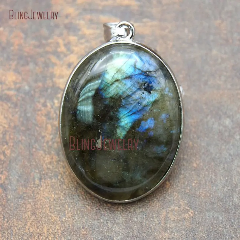 

Oval Bezel Charm Labradorite Pendant Station PM12387