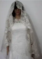 Voile de mariée en dentelle à paillettes Vintage de haute qualité, 1 niveau, blanc, ivoire, robe de mariée élégante pour église, 3m, 2019