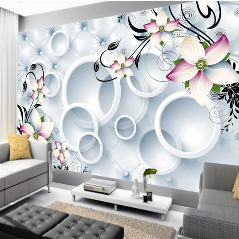 beibehang Custom Photo Wallpaper Sticker 3D Flower Fashion 3D Backdrop Wall papel de parede 3d para sala atacado 3d wallpaper