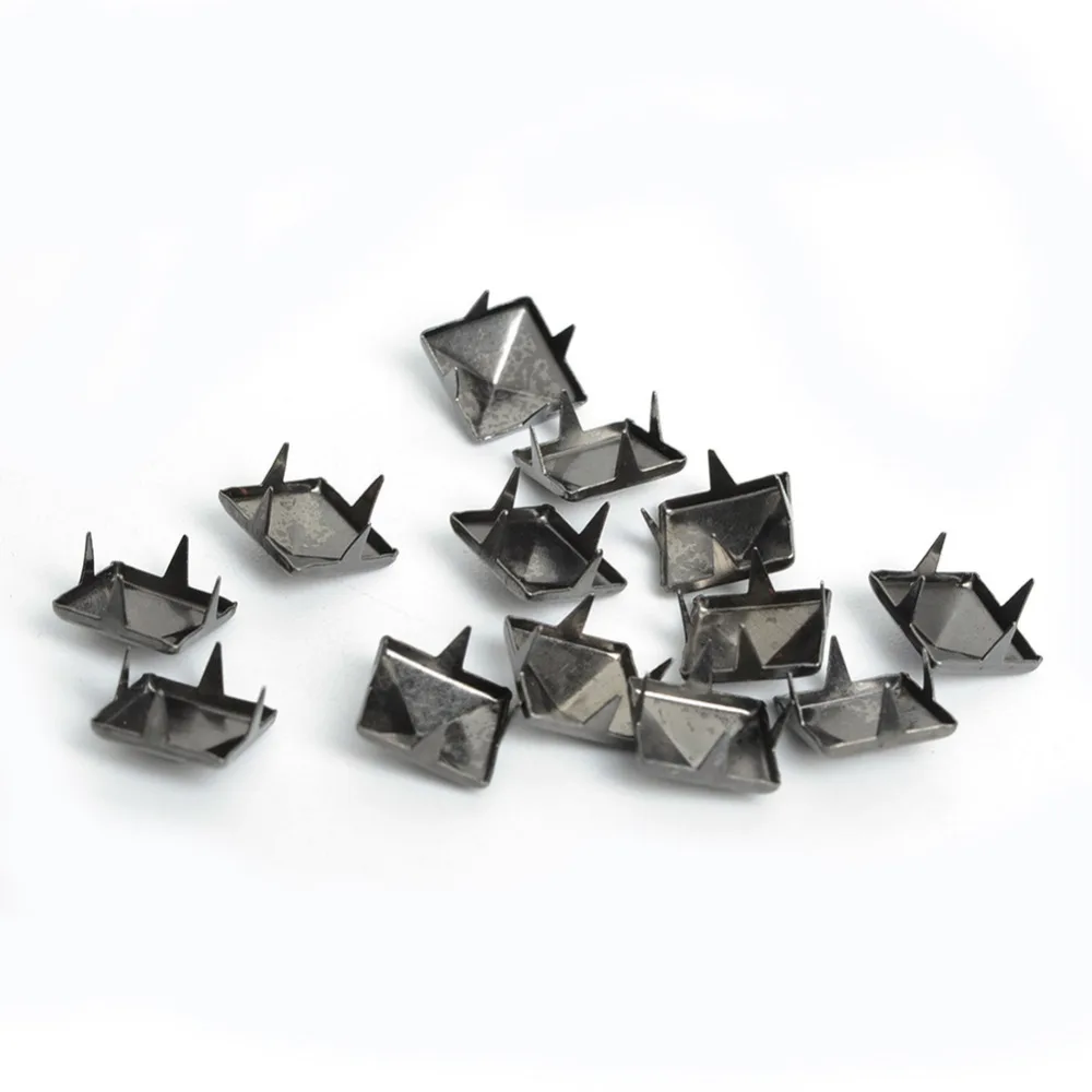 100pcs DIY 8mm Black Pyramid Studs Nailheads Rivet Spike and Studs for Punk Bag Leather Craft Bracelets Clothes Belt bag tachas