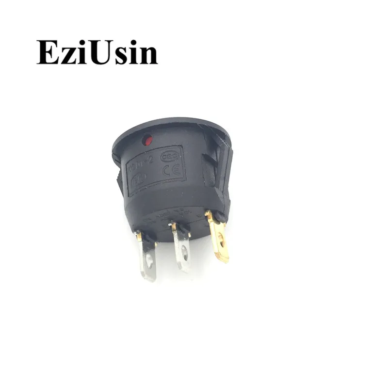 1pcs On-Off KCD1-105 2Pin 3Pin Black Red Round Boat Car Rocker Switch 6A 250V 10A 125V AC Button On-Off-On KCD1-2