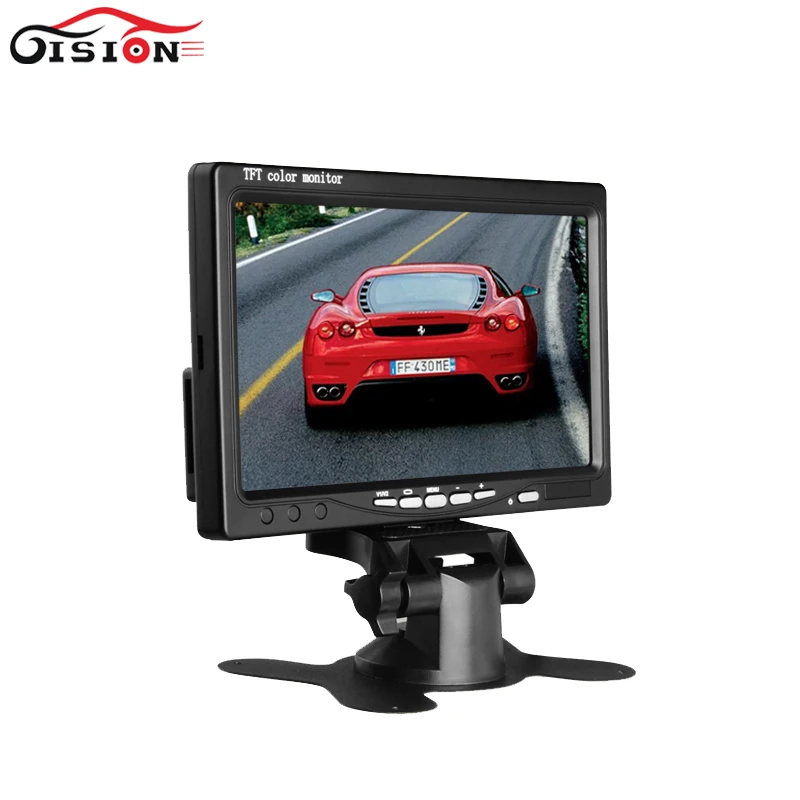 Auto Parking System 2 Channel Video Input 7inch TFT LCD Reverse Camera Monitor Headrest Car Monitor For Rear View Camera