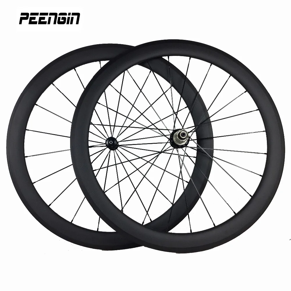 

For Sale High TG Bicycle Clincher Carbon Wheel Road Bike Wheelset 23mm Wide 50mm With Powerway R13/R36 Novatec A271SB/372SB Hubs