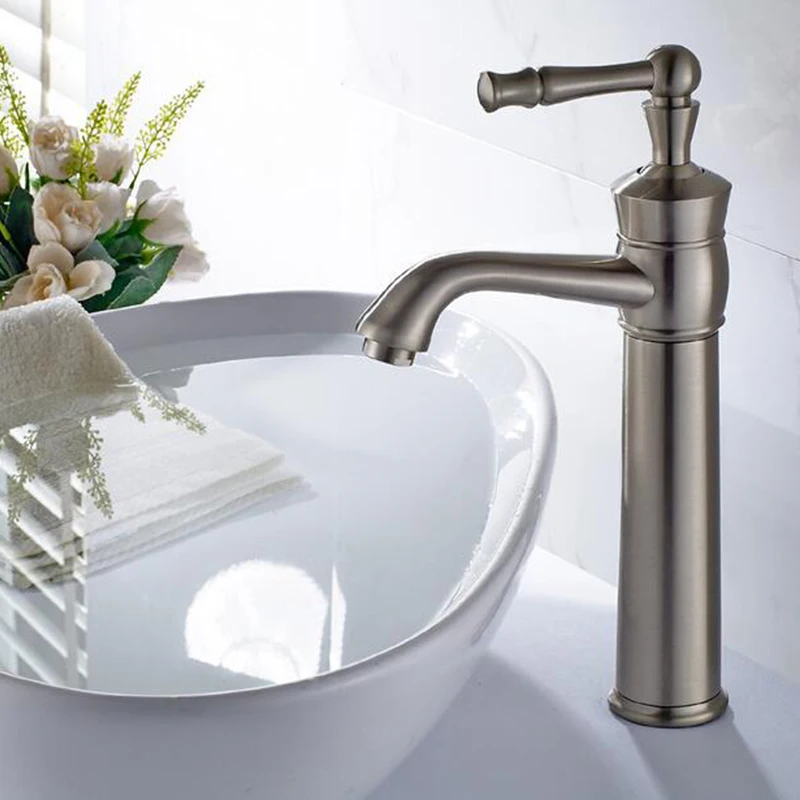 

Vidric New Style Nickel Brushed bathroom single handle basin faucets hot and cold water mixer tap bathrom washbasin faucet