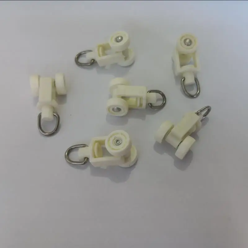 50PCS/Lot width 15mm Window Rollers Curtain Plastic Pulley with 10mm wheels for curtain rail