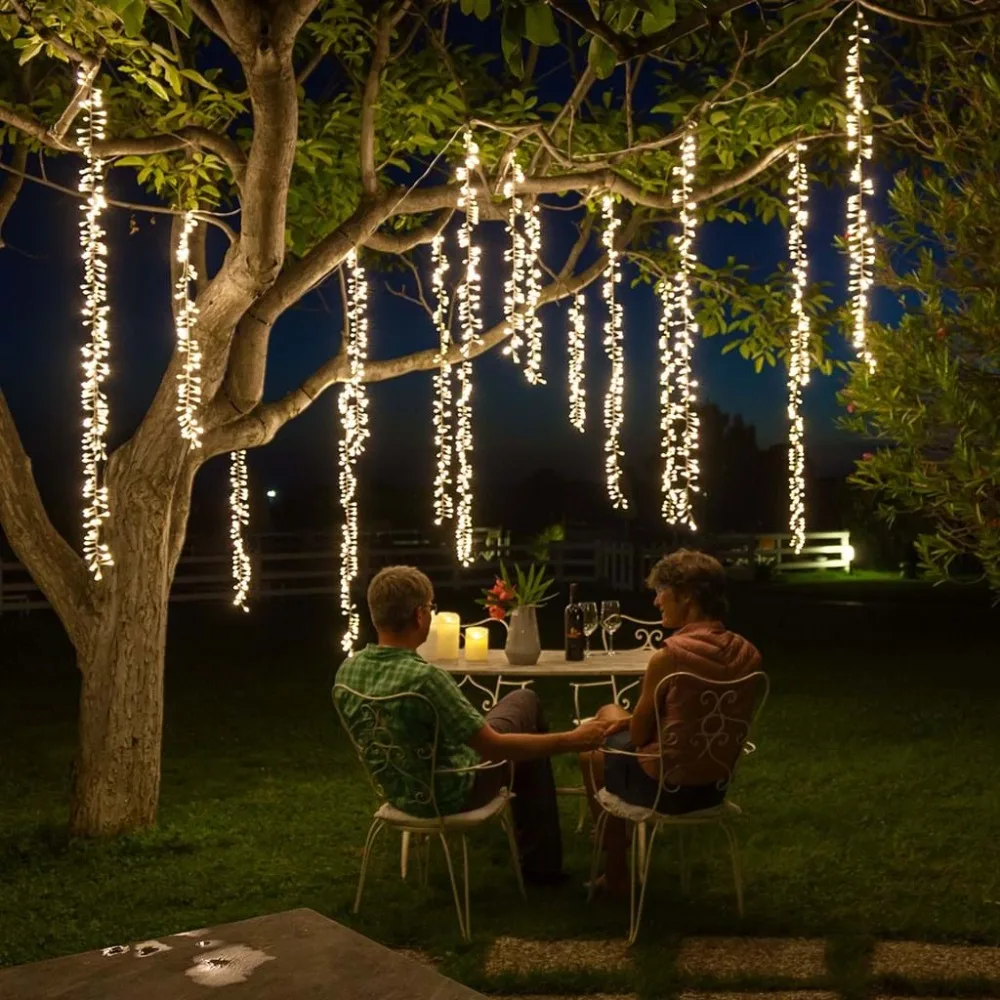 

4mx2.5m Connectable Led String Lights Christmas Garland Led Racimos Fairy Lights Outdoor Wedding Garden Party Curtain Decoration