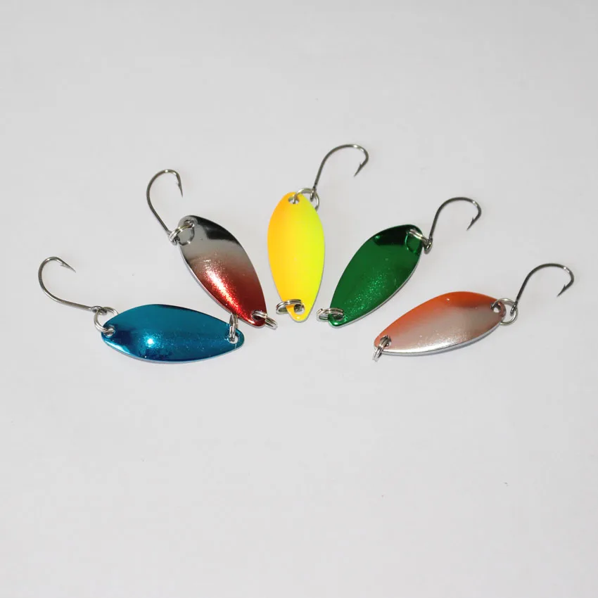 hot sale 3.6g spoon fishing lure 30pcs/lot artificial metal bait trout lure fishing equipment mixed colors hard bait wobbler