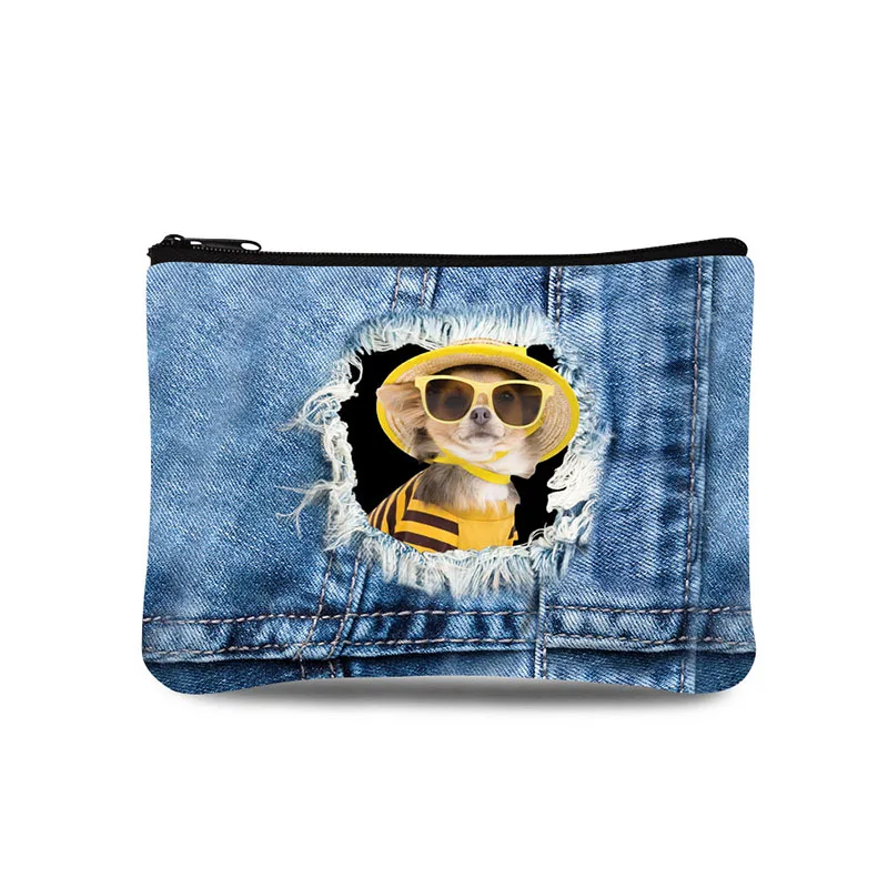 Porte-monnaie en Denim Ultra léger pour femmes, Mini sacs à fermeture éclair, pochette étanche pour filles