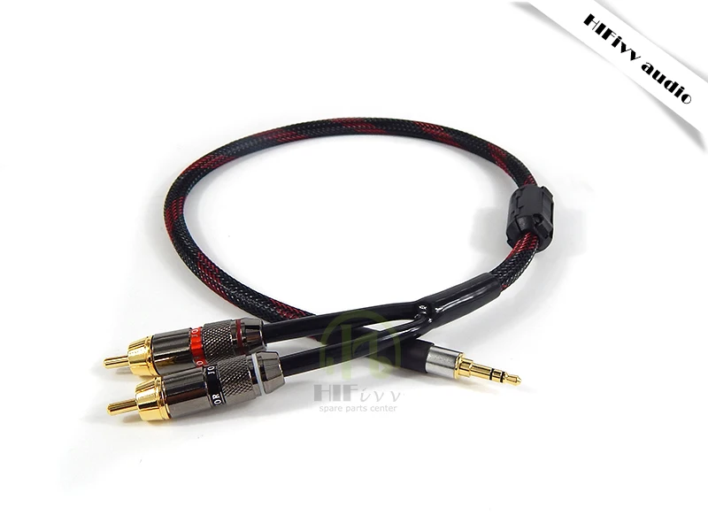 Kabel RCA HIFI dla wzmacniacze Audio linii przewód sygnałowy wtyczka JACK 3.5mm do podwójnego interfejsu RCA przewód AUX MP3