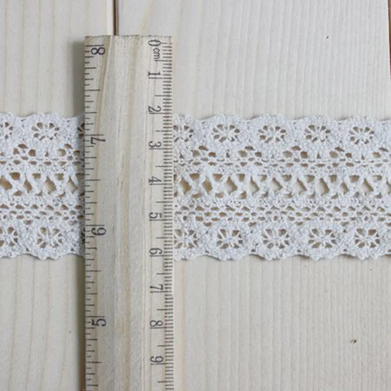 Knitted Cotton Lace Ribbon, Beige Color, DIY Handmade Wedding Party, Craft & Gift Packing, Child Dress, Lace Decoration, 5 Yard