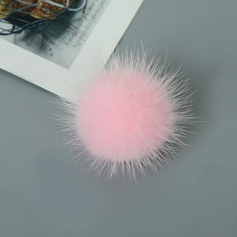 6pcs/lot 4CM Real Mink Fur Pom pom for Hat Genuine Mink Fur Balls DIY Fox Fur Accessories For Keychains Charm Caps F316