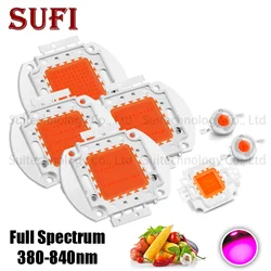 Plant Growth Full Spectrum 380-840nm High Power LED Chips 1 3 5 10 20 30 50 100 Watts LED Beads For Plant Seeding Growing