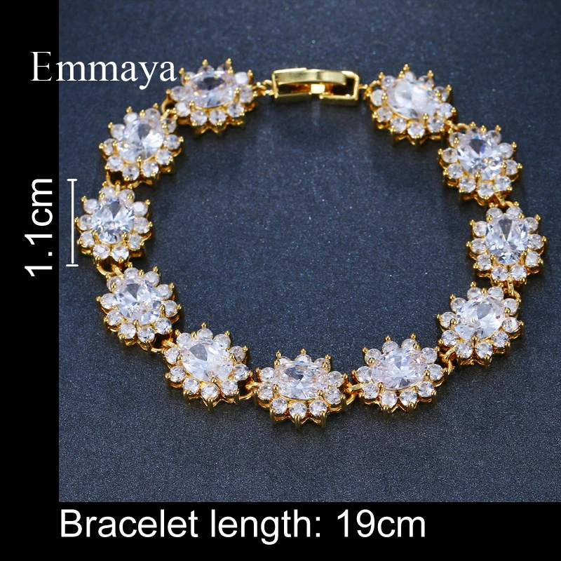 Emmaya Hot Bracelet & Bangle for Women Prong Setting 10 Colors Zircon Chain Bracelet Jewelry Gift for Female