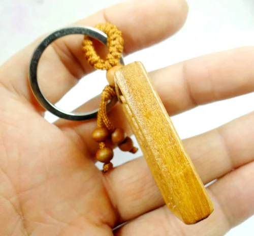 Natural mahogany three-dimensional engraving abacus keychain Buddha key ring jewelry gift for men and women 1pc