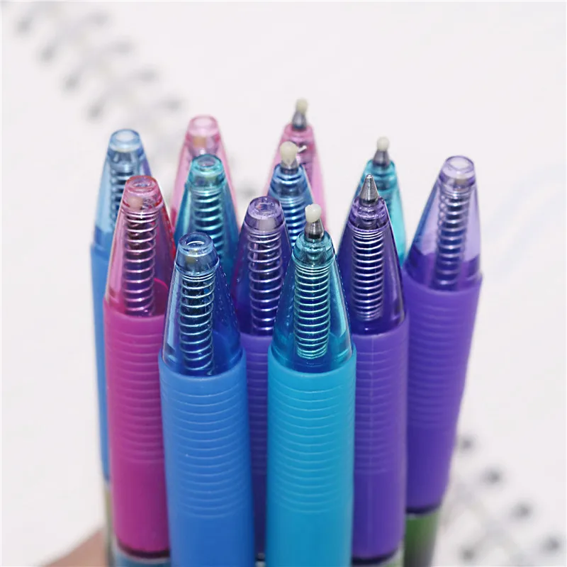 12 Pcs Erasable Ballpoint Pen Press The Magic Erasable Pen 0.5mm Bullet Tip Student Office Writing Gift Pen School Stationery