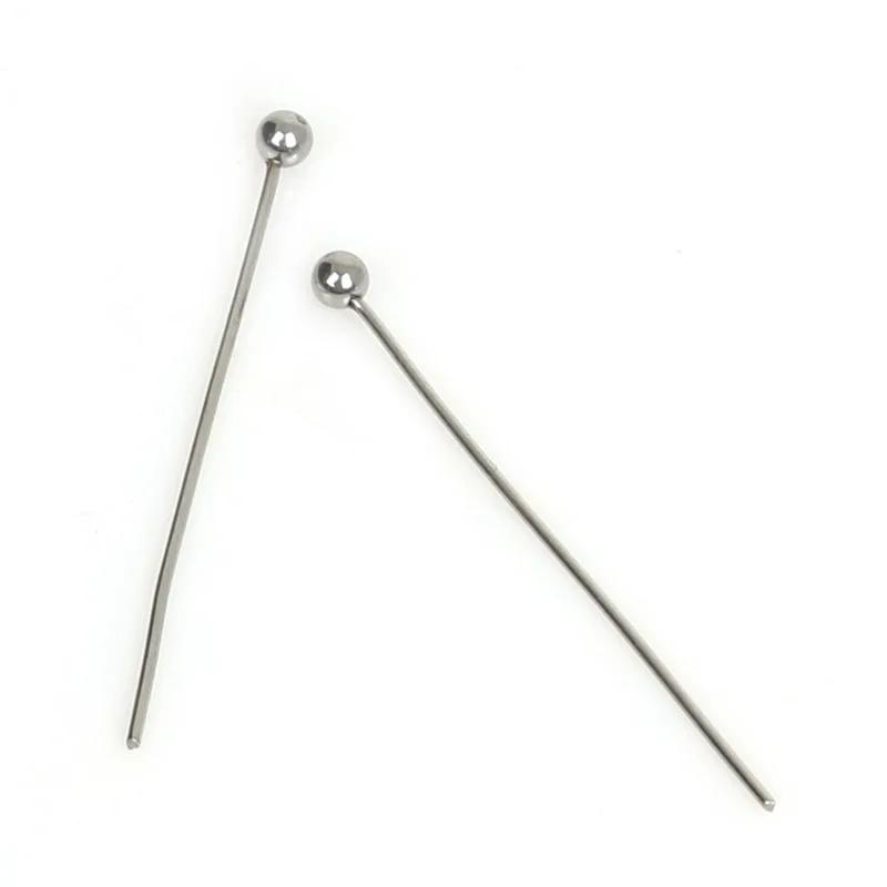 Different sizes 20mm / 25mm / 30mm Stainless Steel Head Pins 50pcs / Pack Ball Pins Jewelry Findings For Jewelry Making