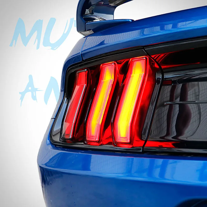 QHCP Car Tail Light Cover Decorative Sticker Tail Lamps Hood Injection Molded Transparent PC 6Pcs/Set For Ford Mustang 2018-2020