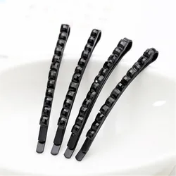 20Pcs/Lot Korean Fashion Girls Hair Accessories Solid Black Barrette Crystal Hairpin Shine Hairclip Bb Pins Hair Clips for Women