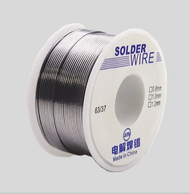 100g 0.6/0.8/1/1.2/1.5/2MM 63/37 FLUX 2.0% 45FT Tin Lead Tin Wire Melt Rosin Core Solder Soldering Wire Roll No-clean