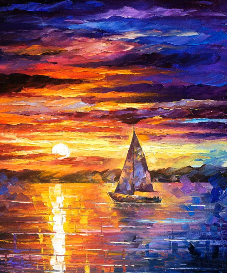 

Skills Artist Hand-painted High Quality Modern Abstract Boat Oil Painting On Canvas Abstract Boat Landscape Oil Painting